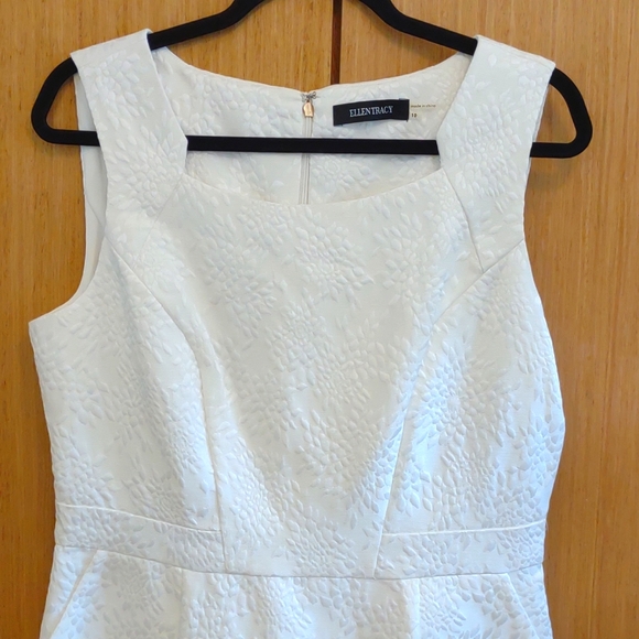 NWOT White "Ivy" Sleeveless Dress SZ 10 By Ellen Tracy - Picture 3 of 11